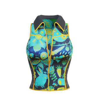 Women's sports vest-green pattern