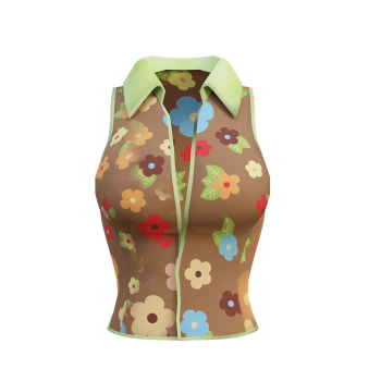 Women's sports vest-flower pattern