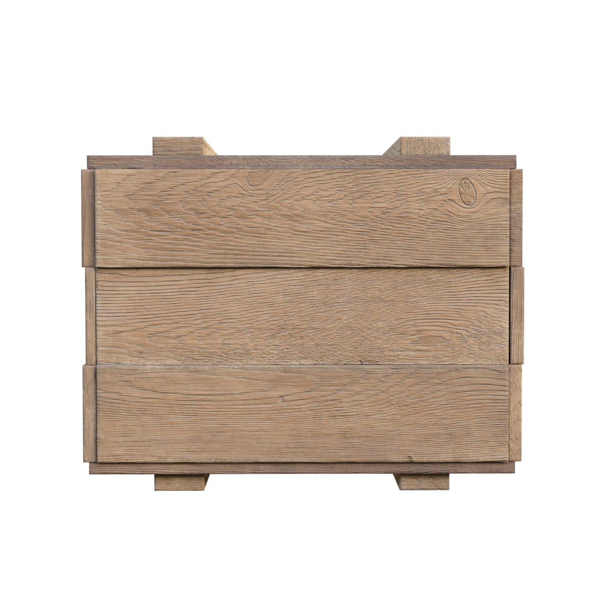 Wooden slatted storage box