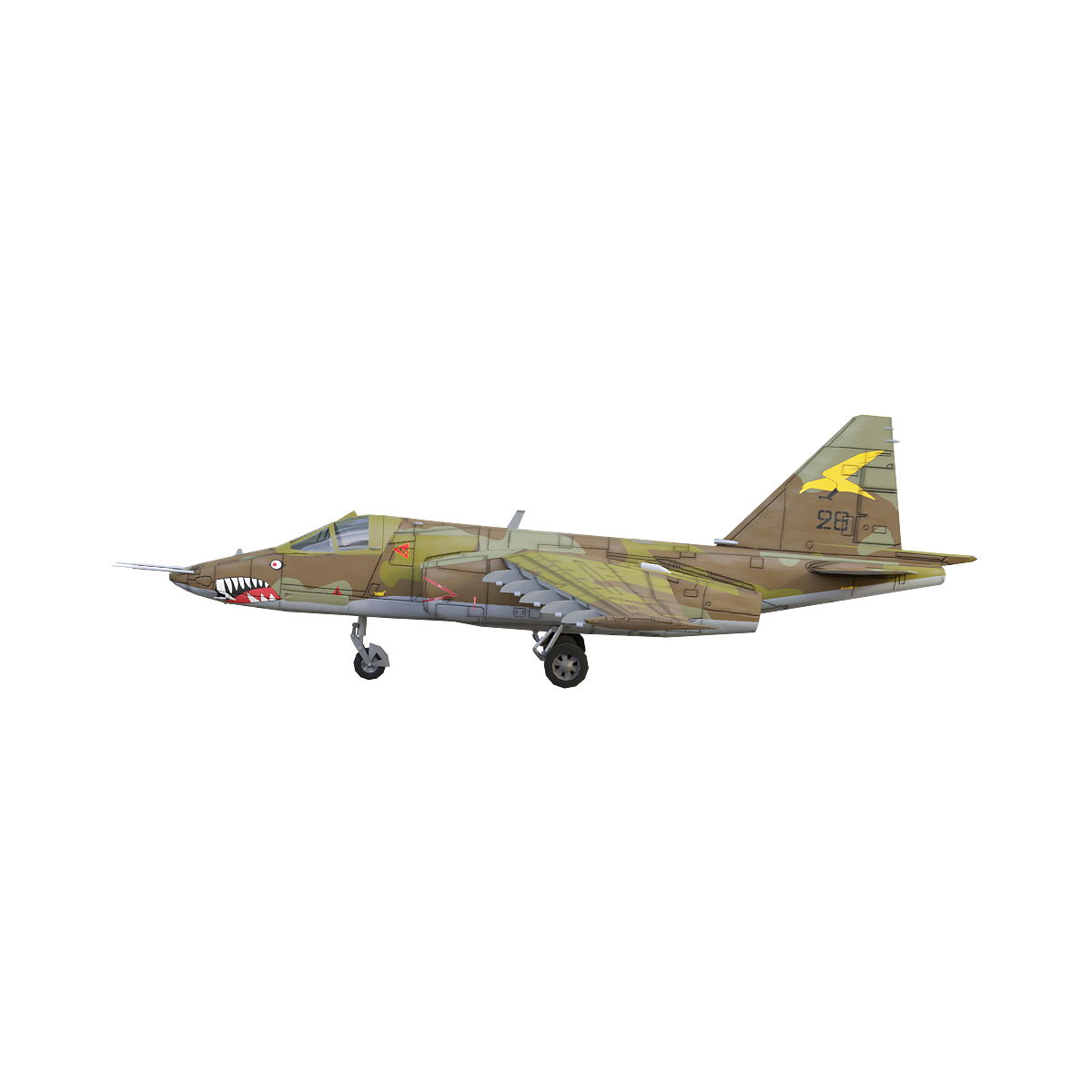 Soviet Su-25 "Frogfoot" sonic attack aircraft (dry grass color camouflage)