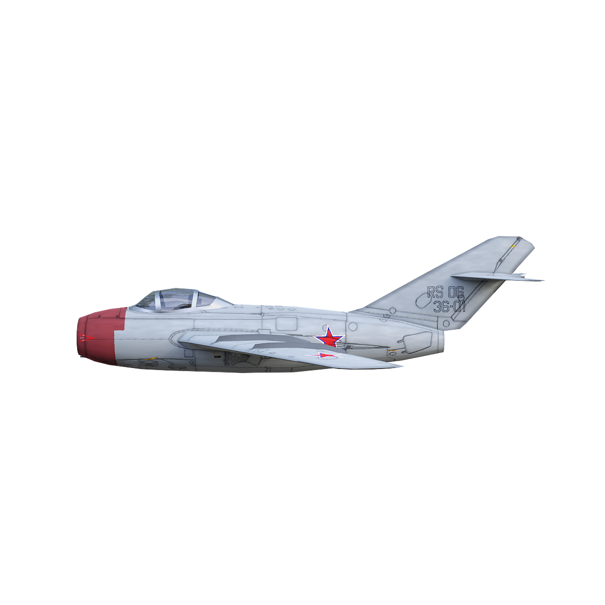 Soviet MiG-15 "Fagot" High Subsonic Jet Fighter (Silver White)