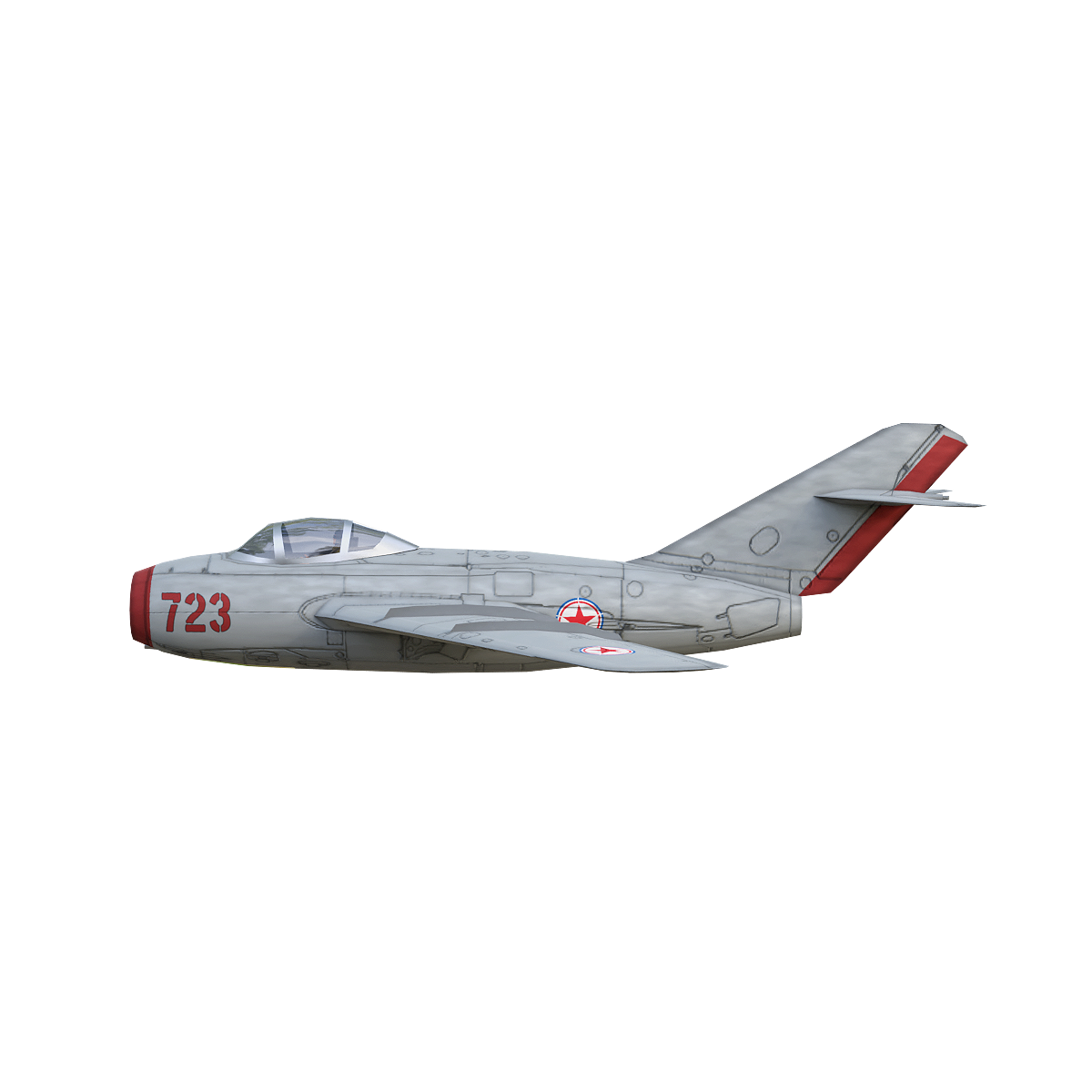 Soviet MiG-15 "Fagot" high subsonic jet fighter (silver gray)