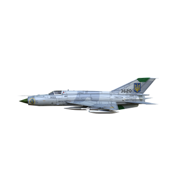 Soviet MiG-21 "Fishbed" fighter (gray-blue)