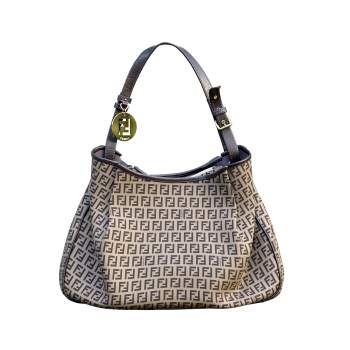 Italian FENDIZucca Print Canvas Tote