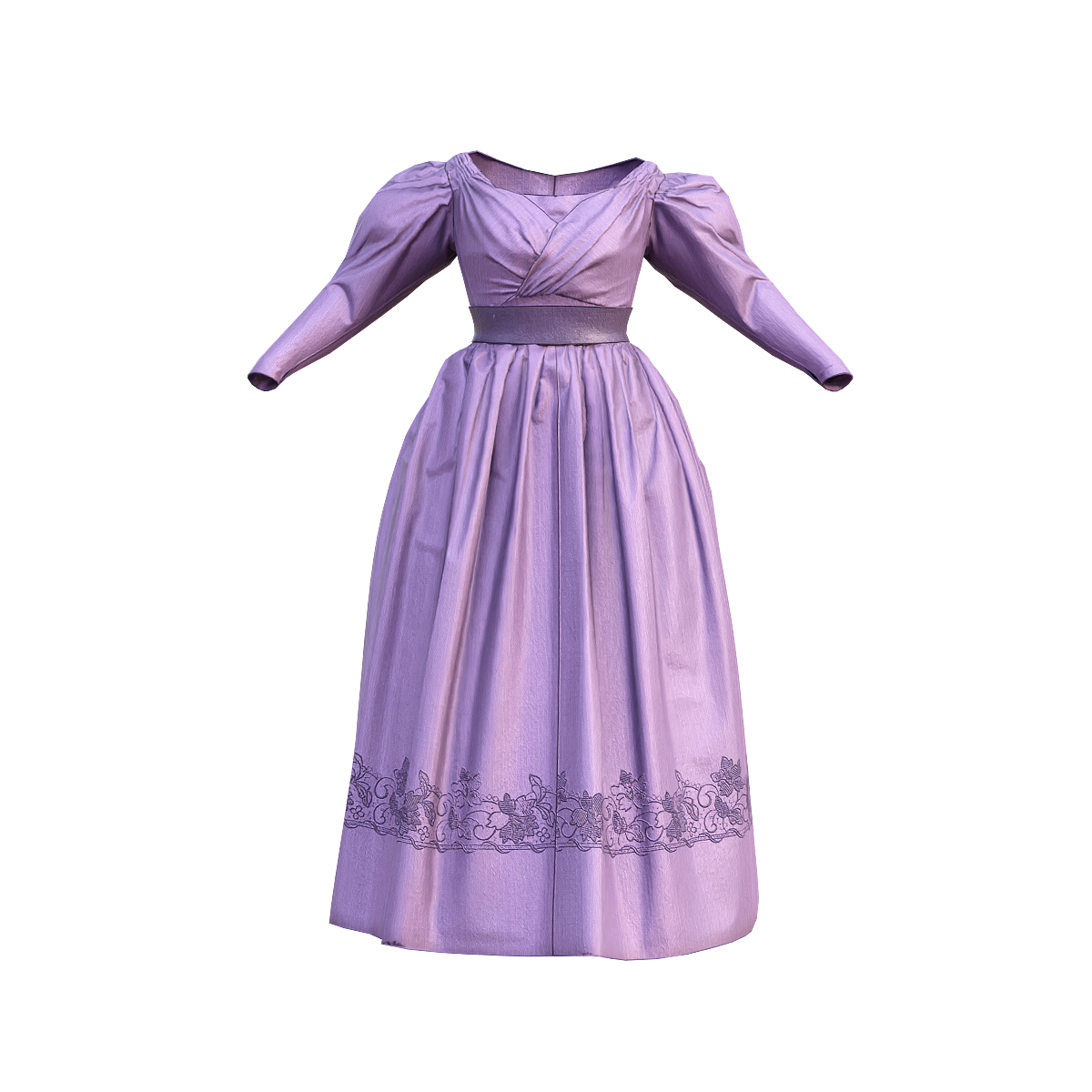 1830’s purple ladies evening dress
