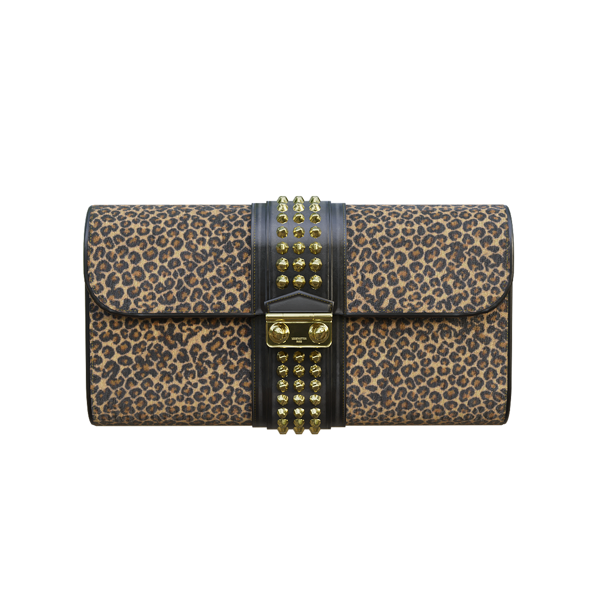 French LouisVuitton Women's Leopard Print Clutch