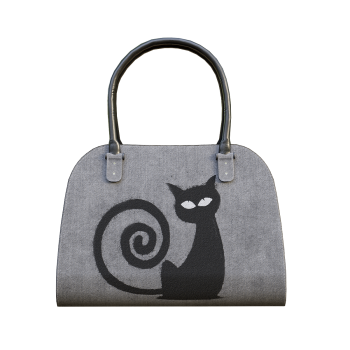 Women's Black Cat Canvas Tote