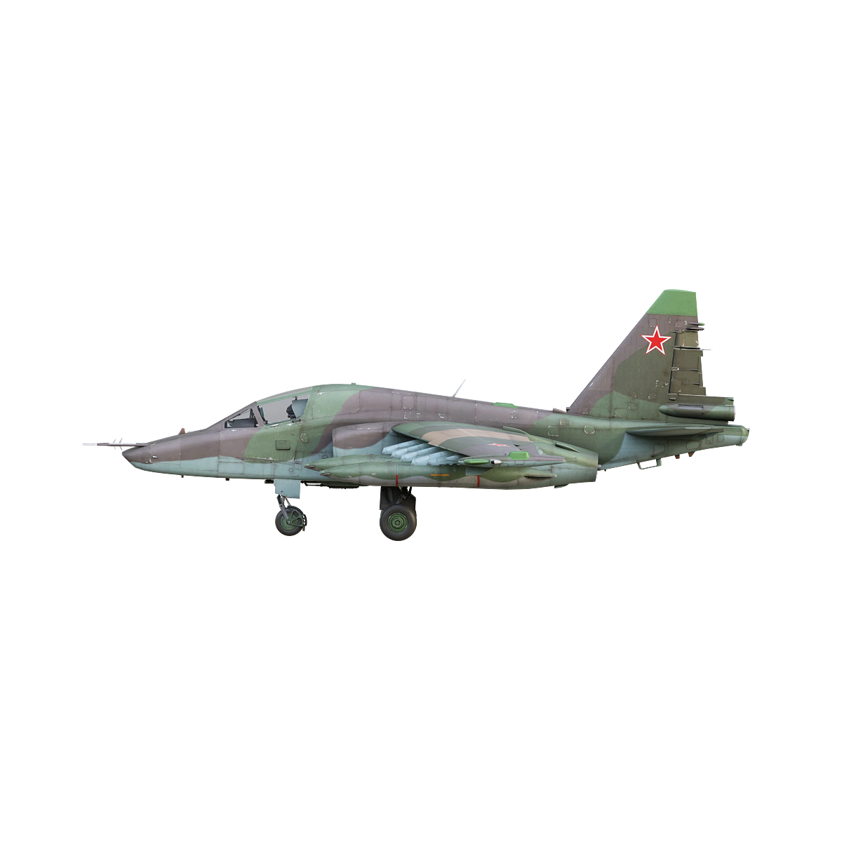 Soviet Su-25 "Frogfoot" sonic attack aircraft (dark green camouflage)