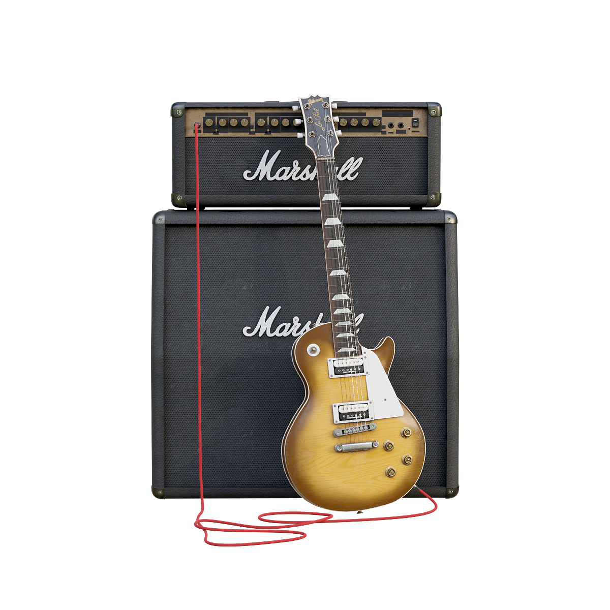 Gibson Les Paul Guitar & Marshall Amplifier