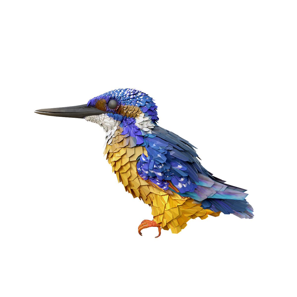 Ordinary Kingfisher 3D animated model