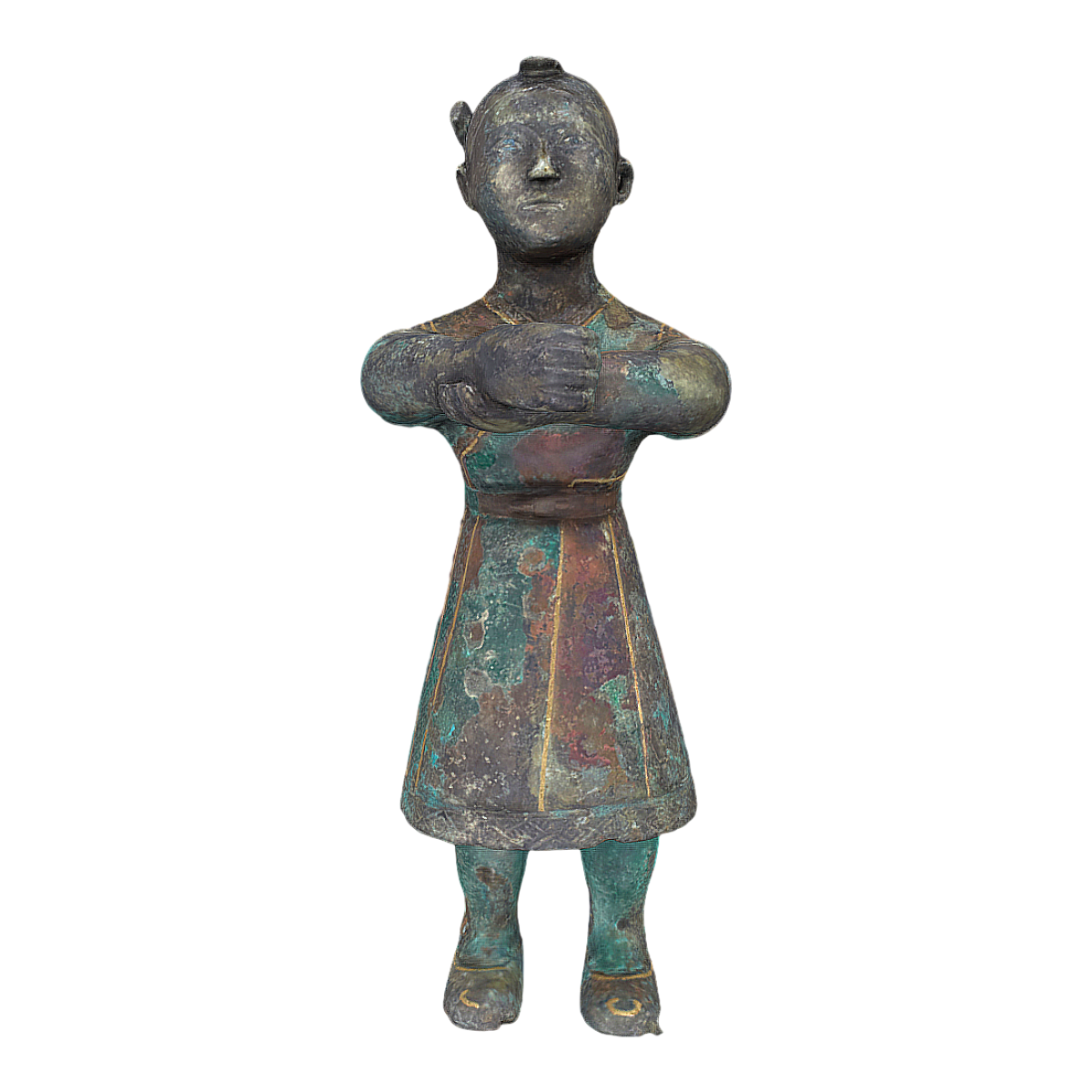 The Bronze Statue of Zhou Dynasty's Respectful Posture