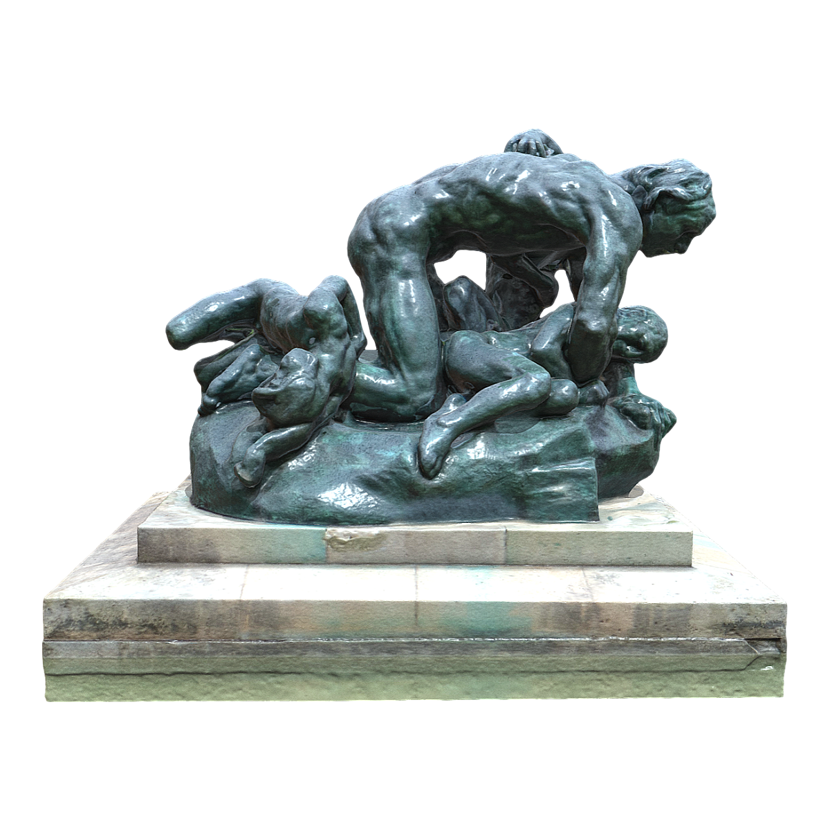 The marble statue "Ugolino and His Sons" collected in the Rodin Museum in Paris