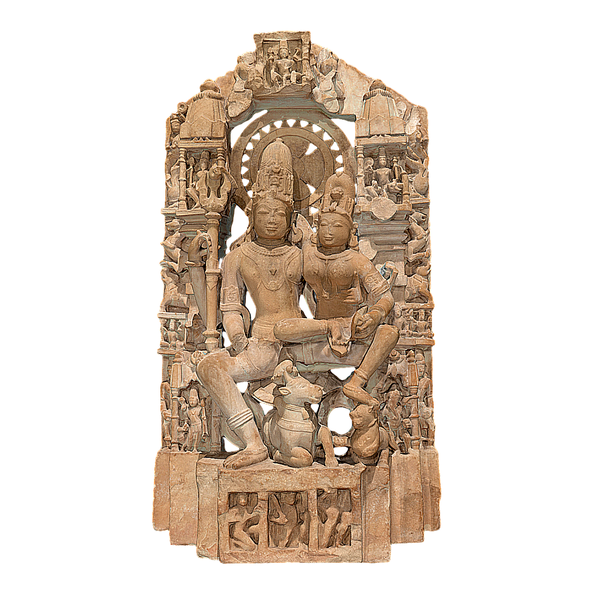 Uma Maheshwara Limestone Indian Sculpture