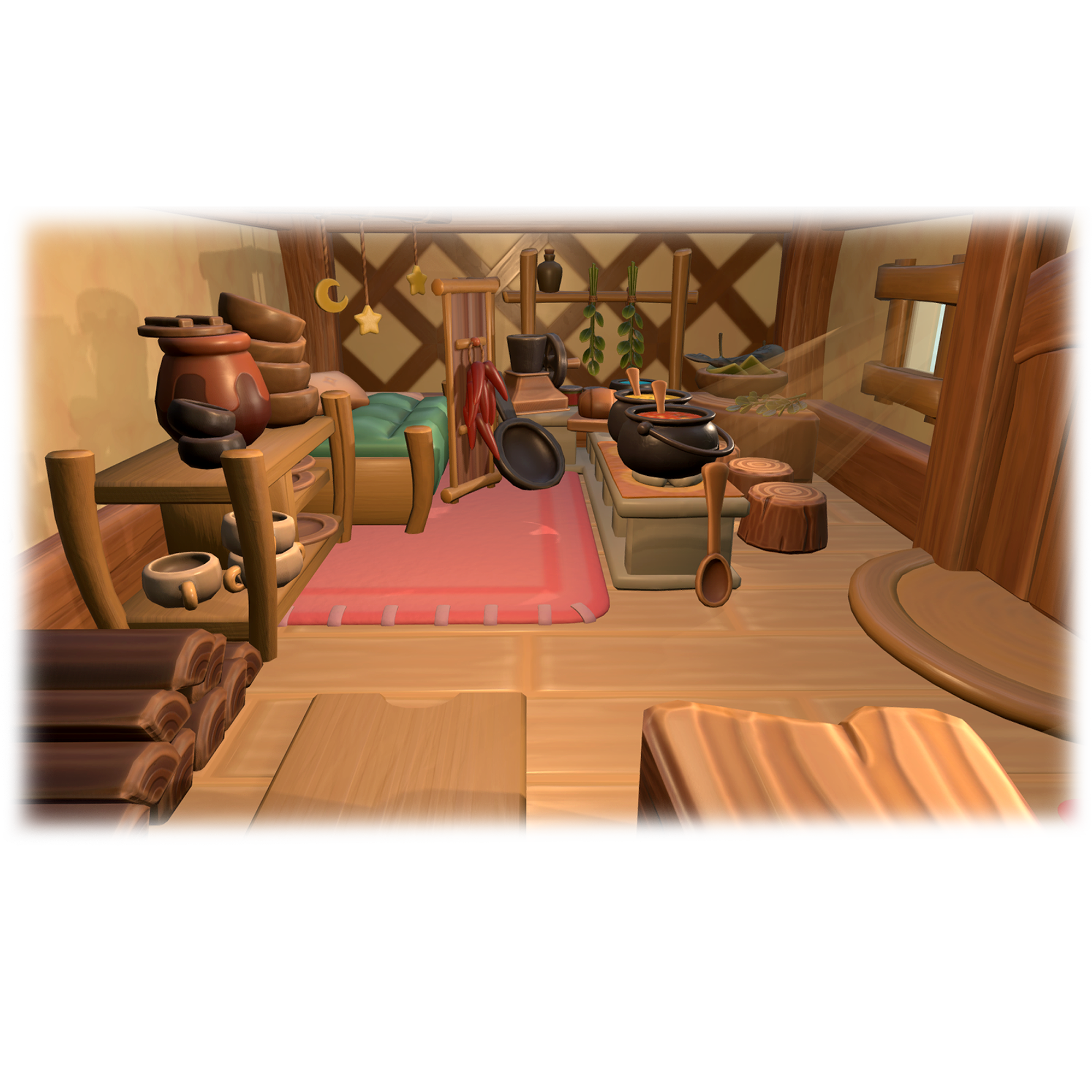 Scene of the game "Legend of Zelda: Link's Awakening": Animal Village Kitchen