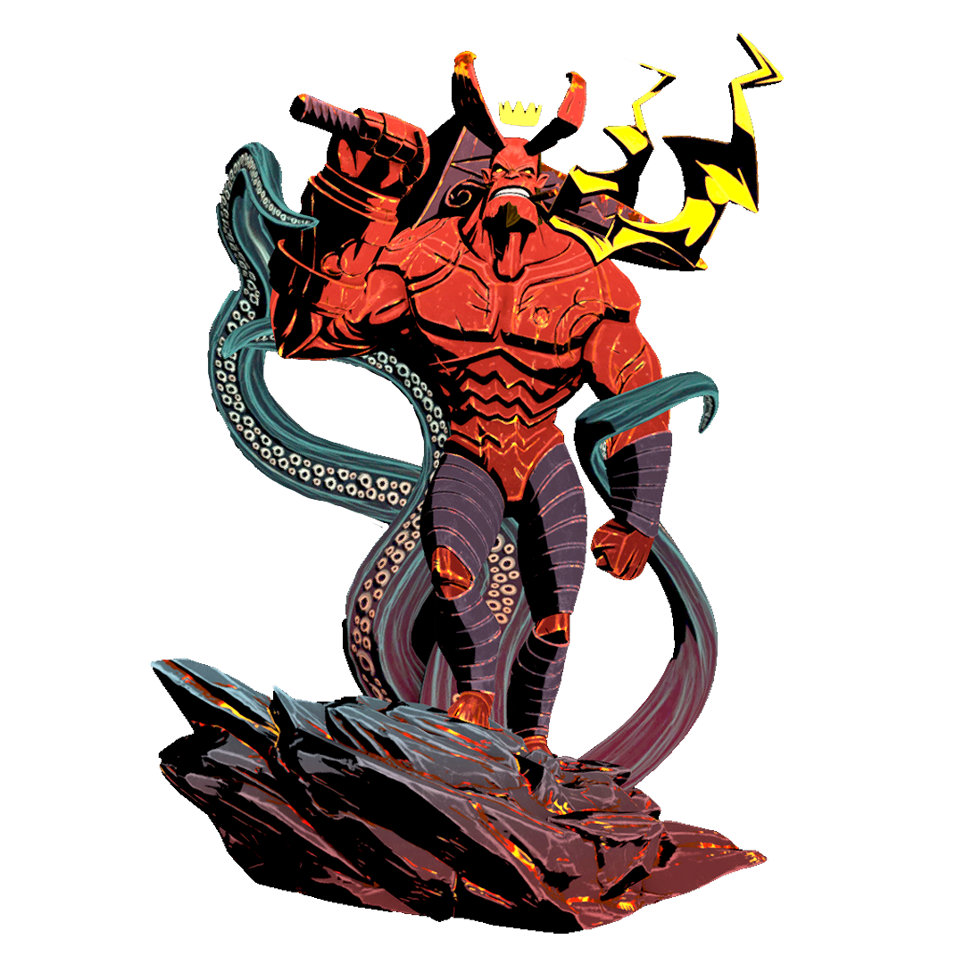 The protagonist in the manga 'Hellboy': Hellboy The protagonist in the manga 'Hellboy': Hellboy