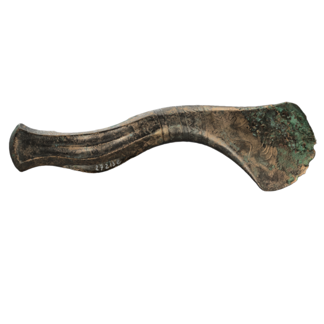 Carved bronze axe blade