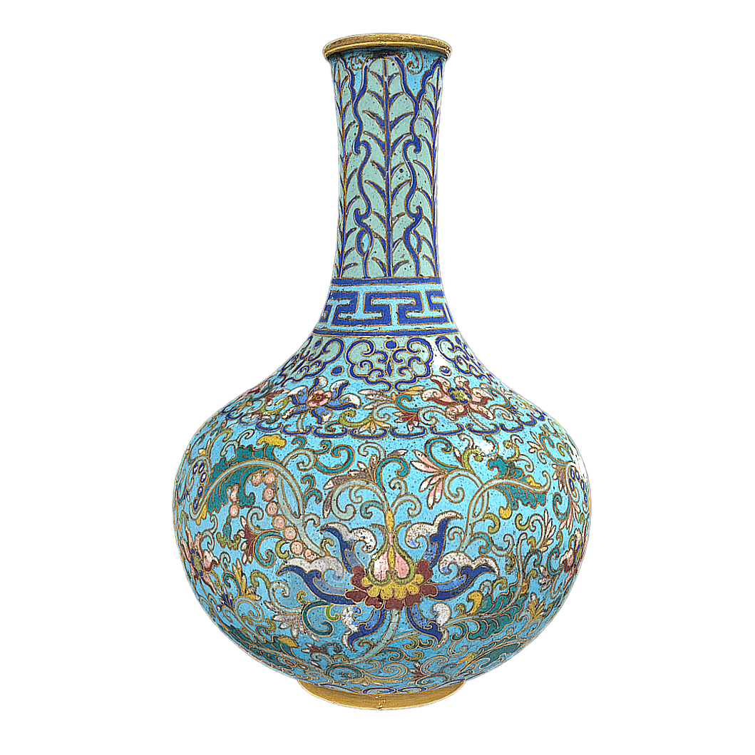 Cloisonn é vase during the Kangxi reign of the Qing Dynasty