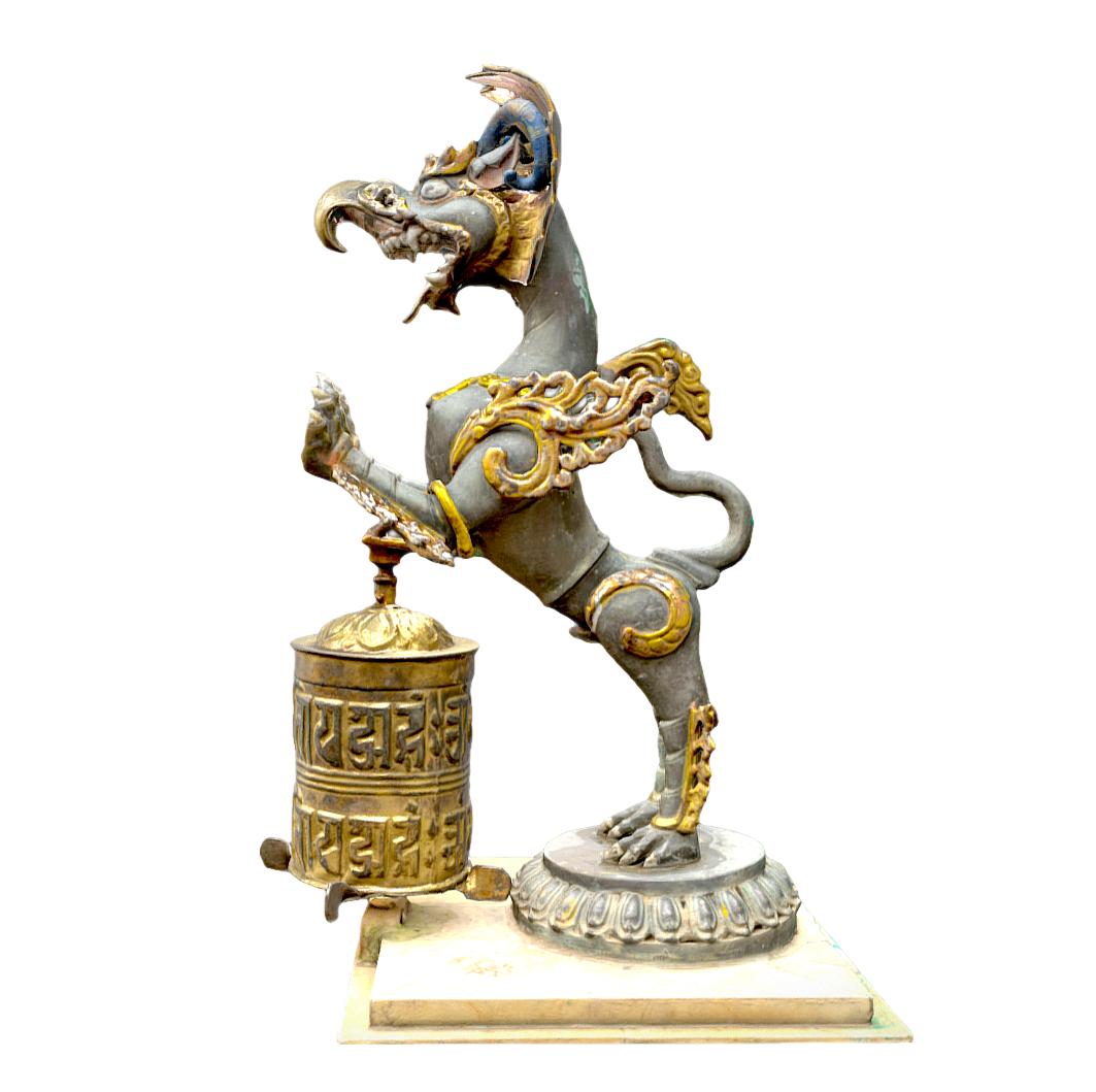 Tibetan auspicious beast Mani Wheel