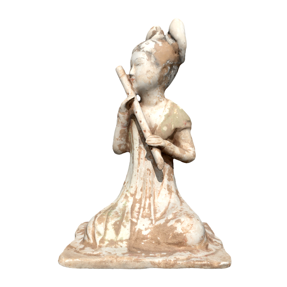 Burial figures statue bamboo flute