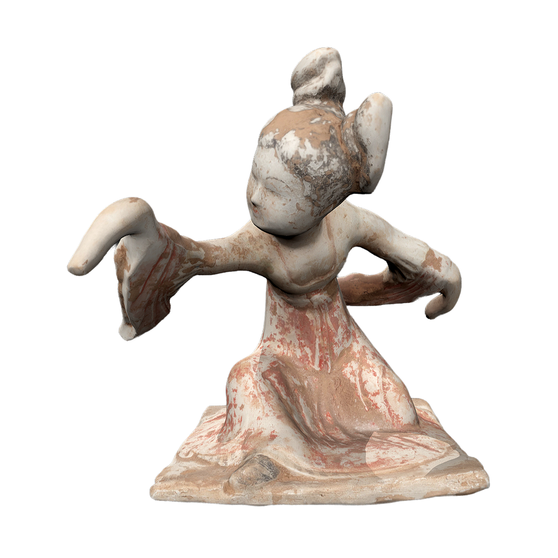 Statues of buried figures, dancers