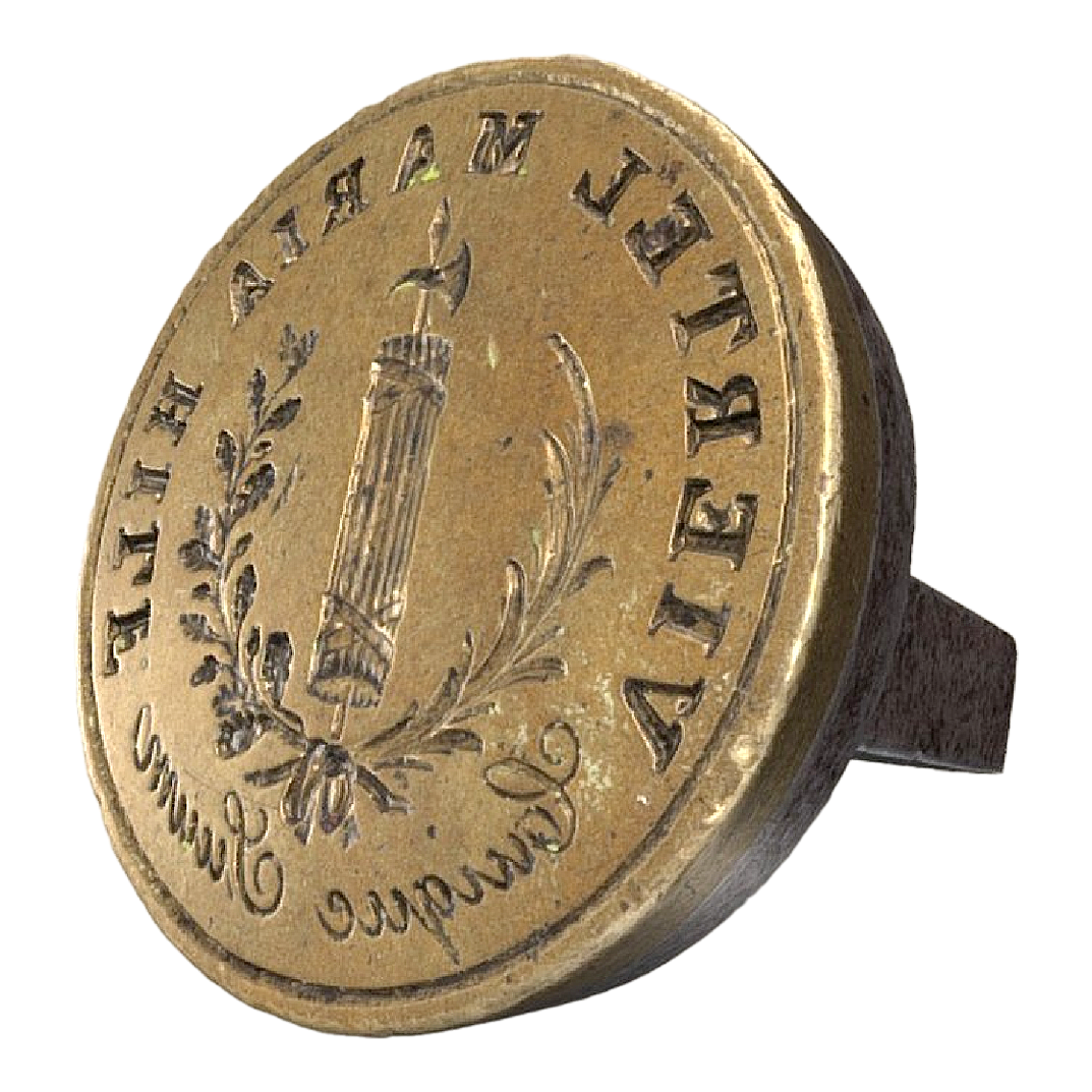 Maria helps with the district seal