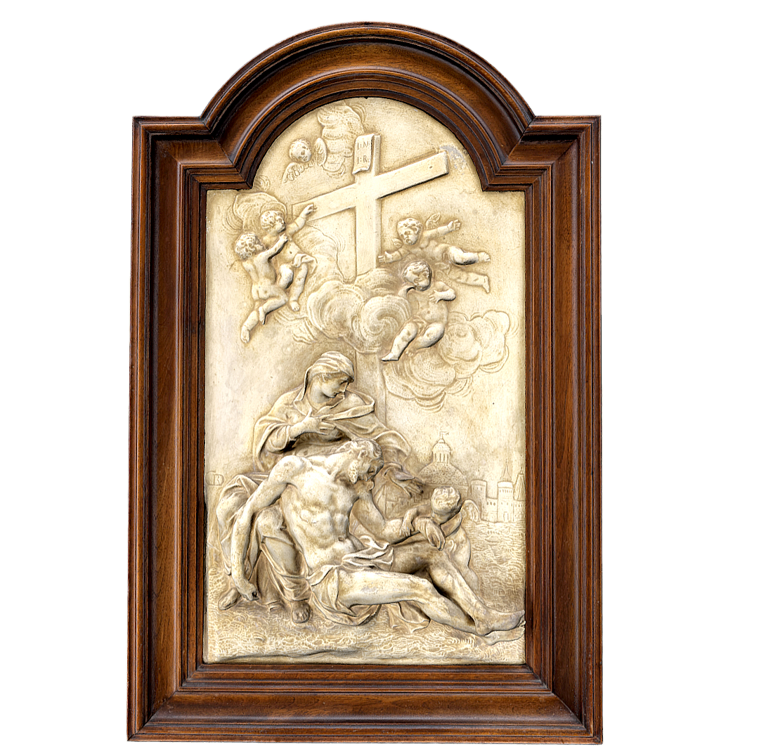 Christ Mourning Gypsum Relief