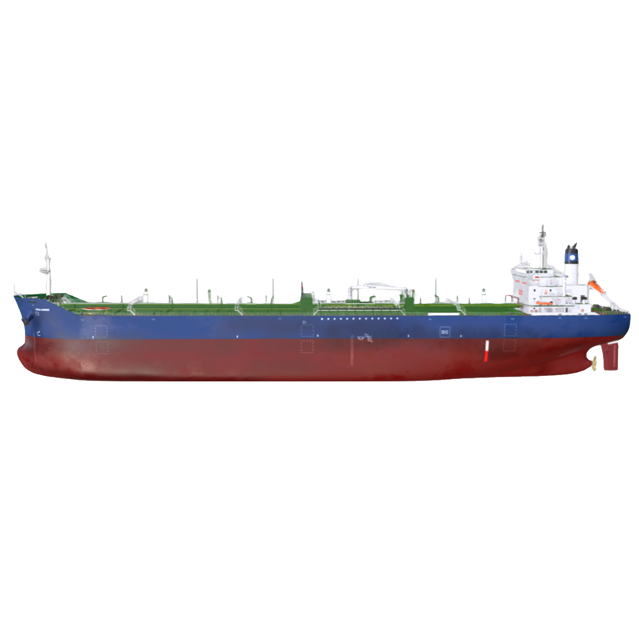 3D model of an empty cargo ship