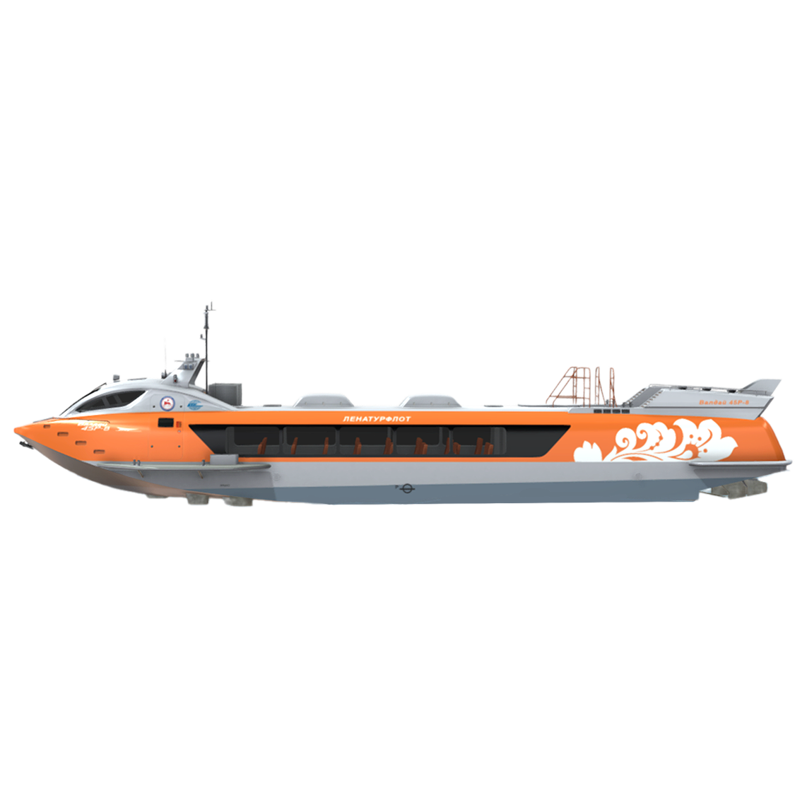 3D model of hydrofoil boat