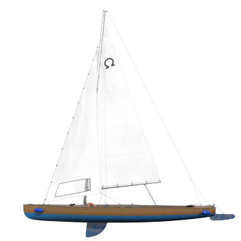 Modern wooden two-stage sailboat 3D model
