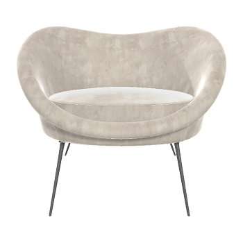 Nordic style minimalist grey fabric armchair
