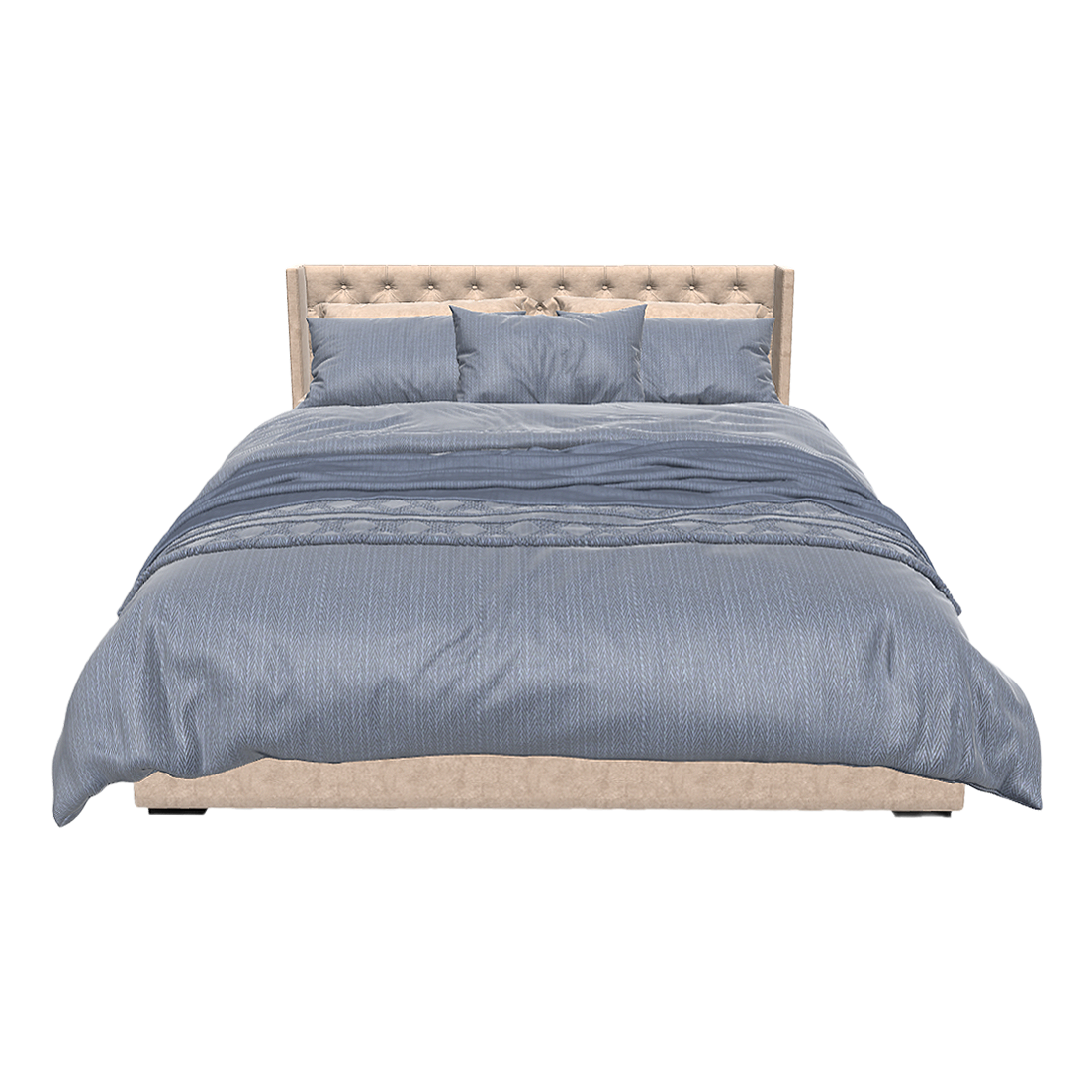 European style light luxury fabric double bed