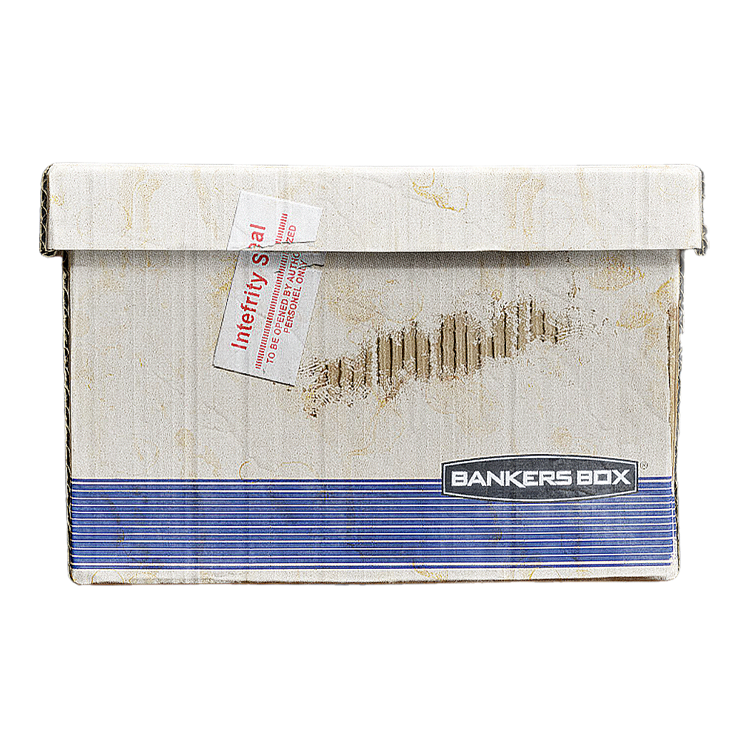 Light colored cardboard box