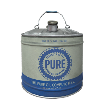 Old metal oil pot