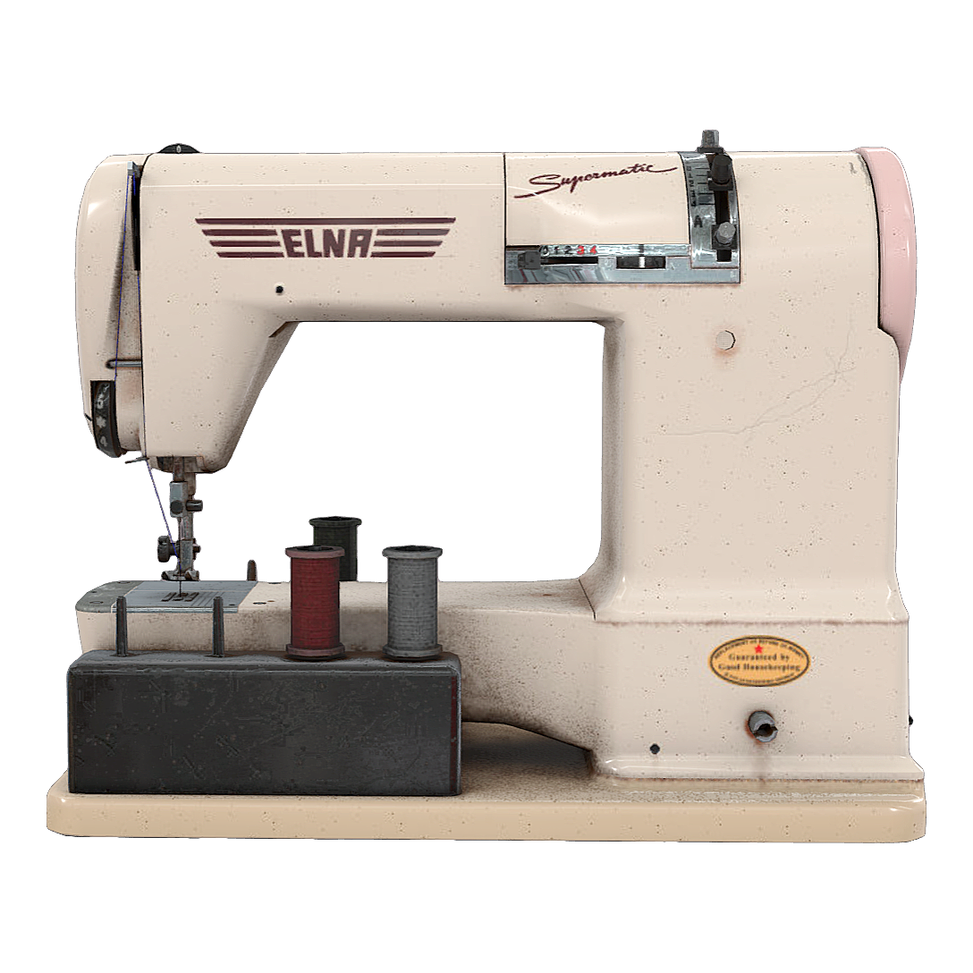 3D model of vintage sewing machine