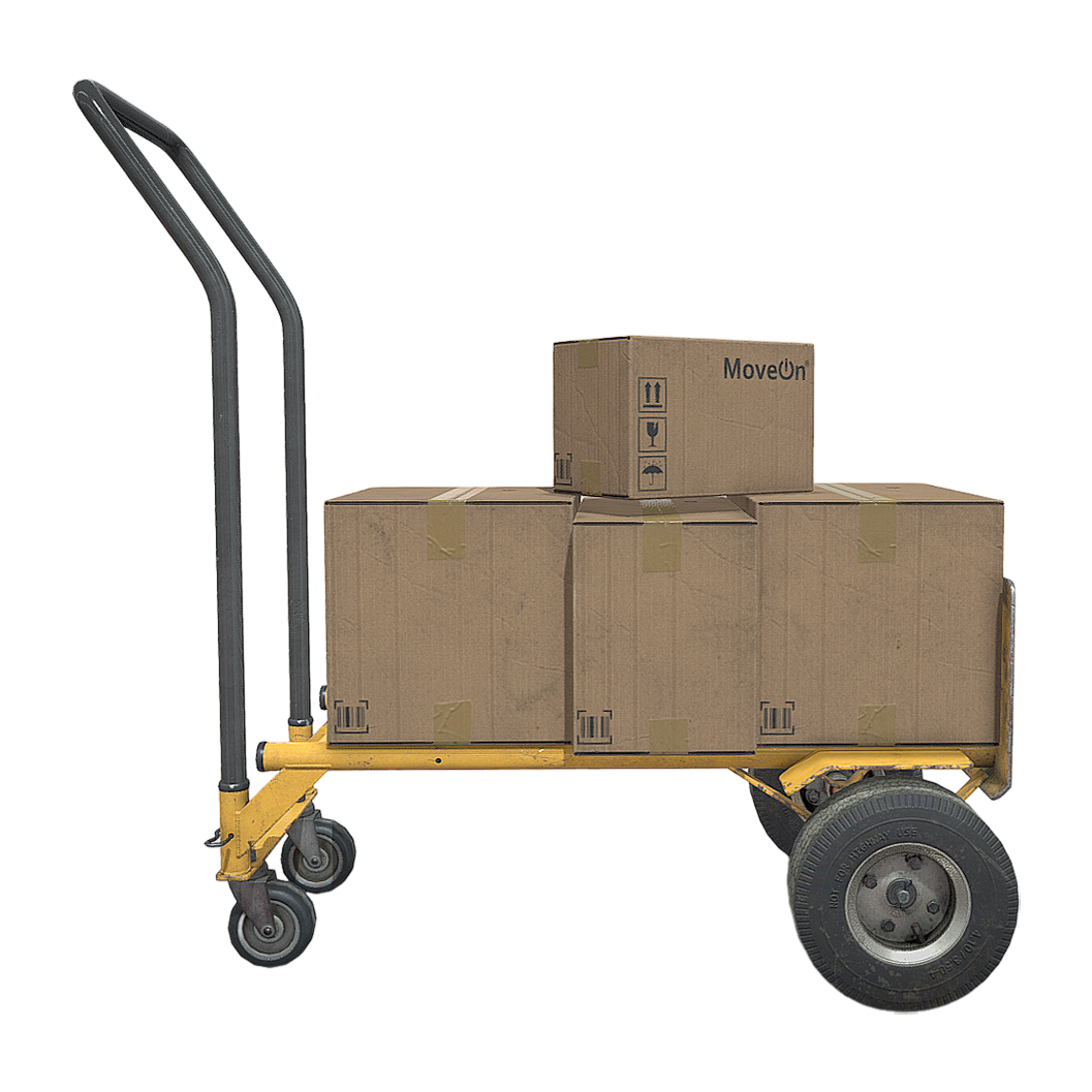 3D model of hand push truck for cargo transportation