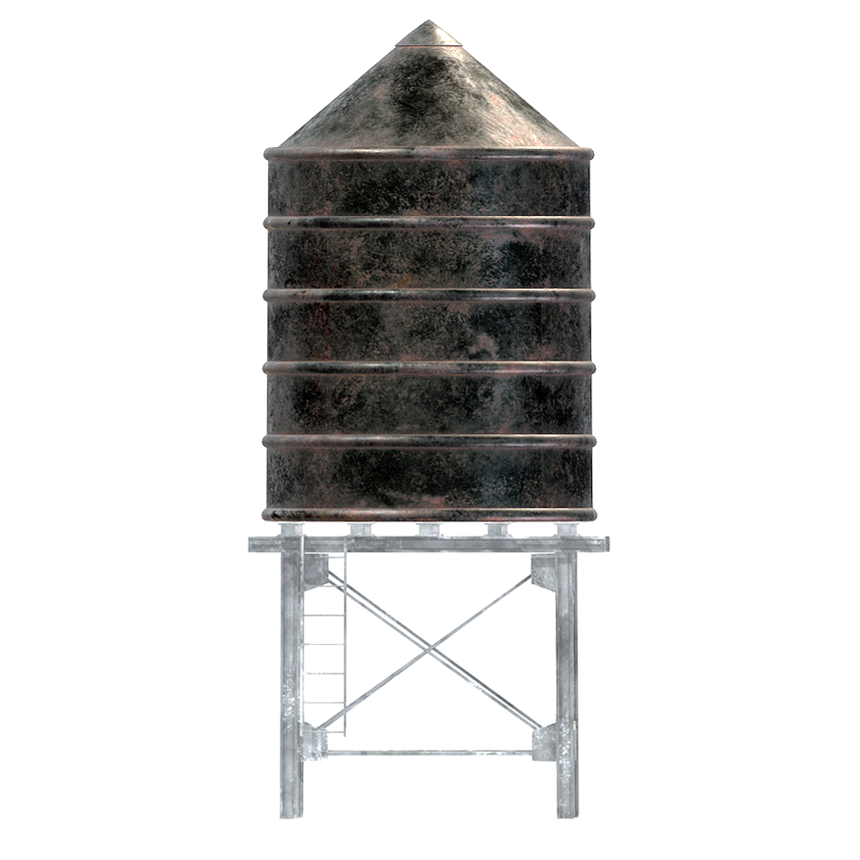 Roof water storage tower