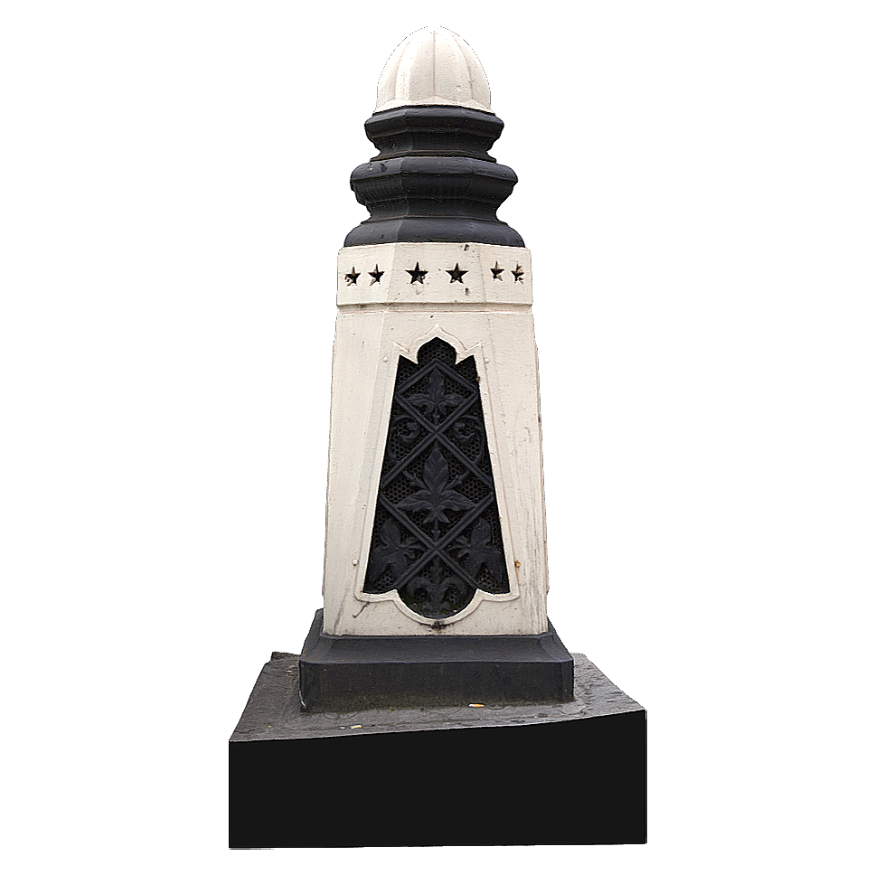 Guardposts on Eastcheap Street in London
