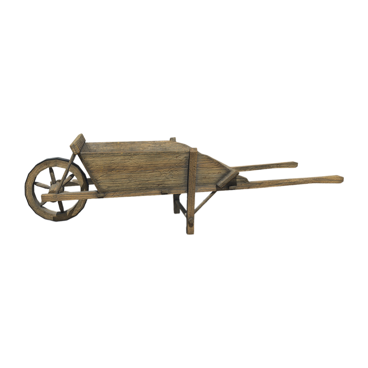 Antique wooden unicycle handcart