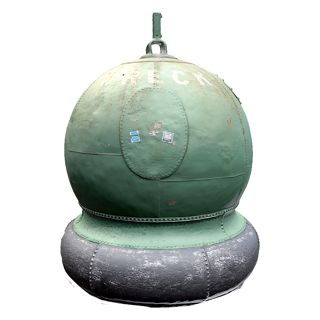 Circular buoy at sea