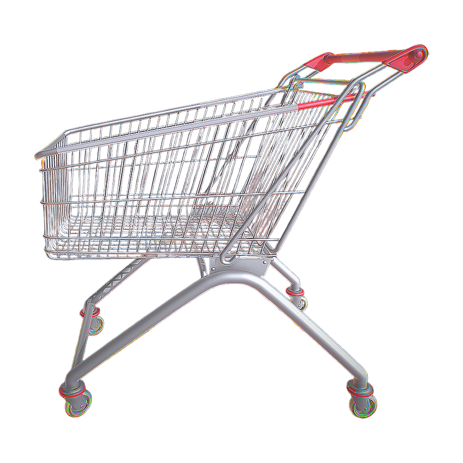 Stainless steel shopping cart 3D model