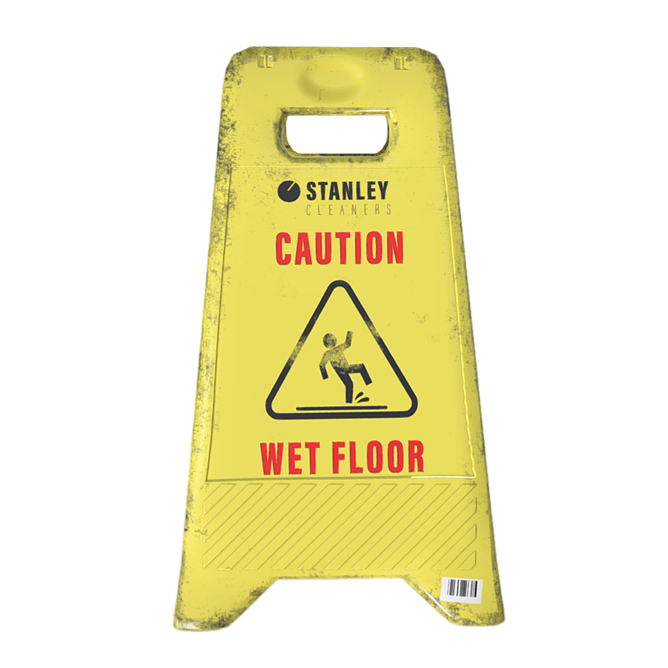 Be careful with the ground sliding signboard GLB model