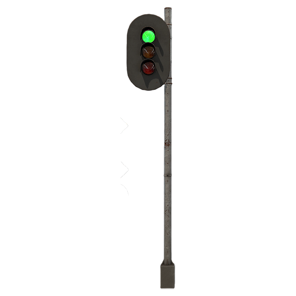 Railway guidance signal lights