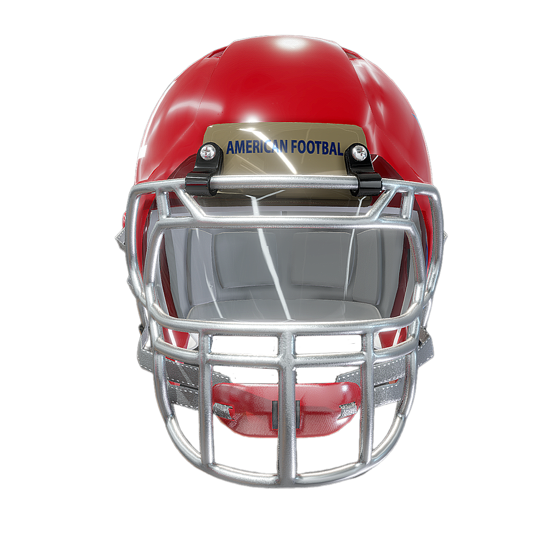 Red football helmet OBJ model