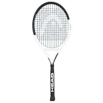 Black and white tennis racket for competitions