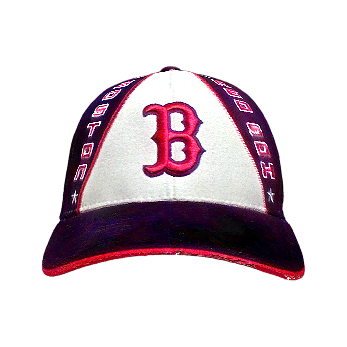 Red edged baseball cap OBJ model