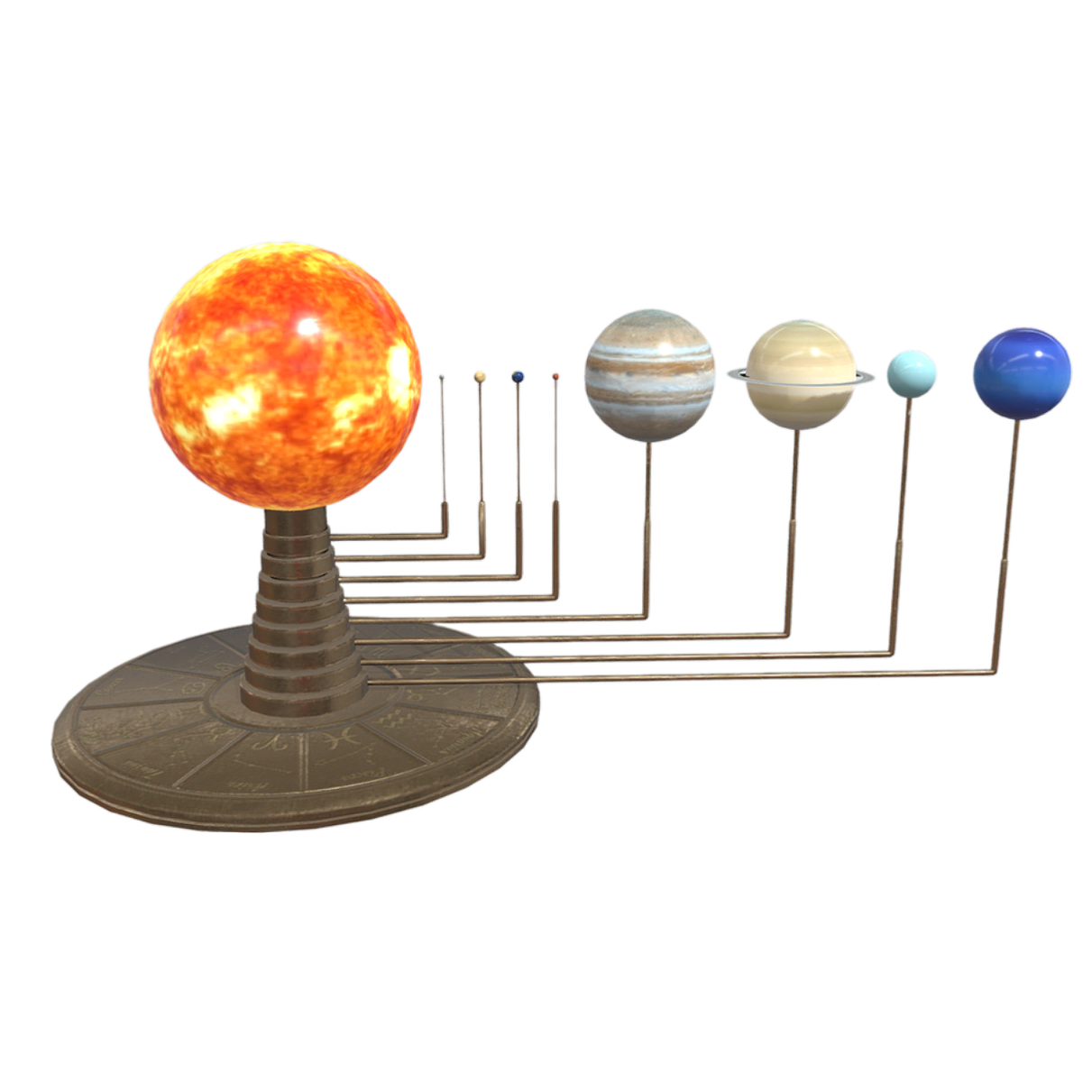 A moving solar system model (3D demonstration animation)