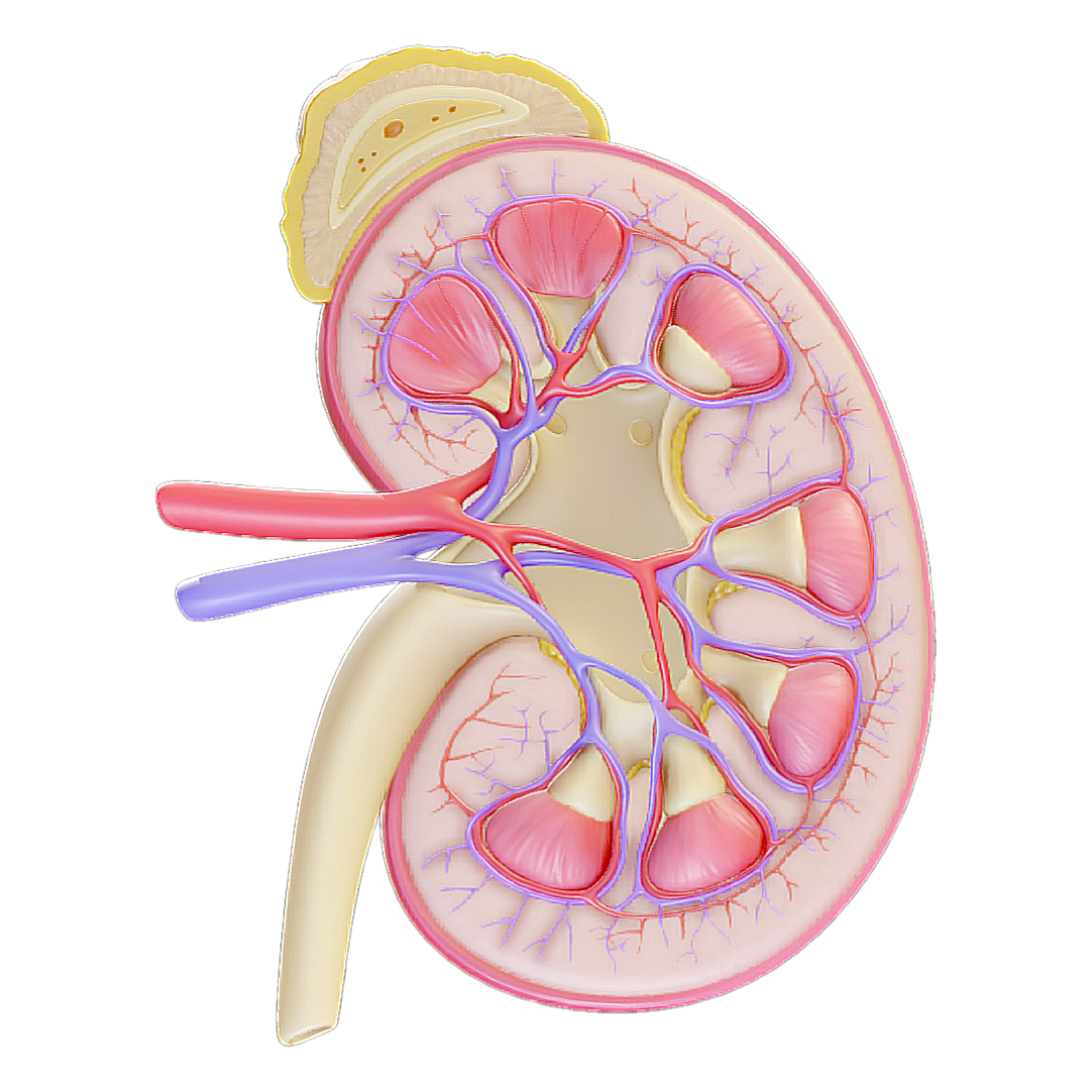 Transverse section of human kidney