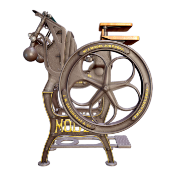 Flat press printing machine in motion (mechanical 3D animation)