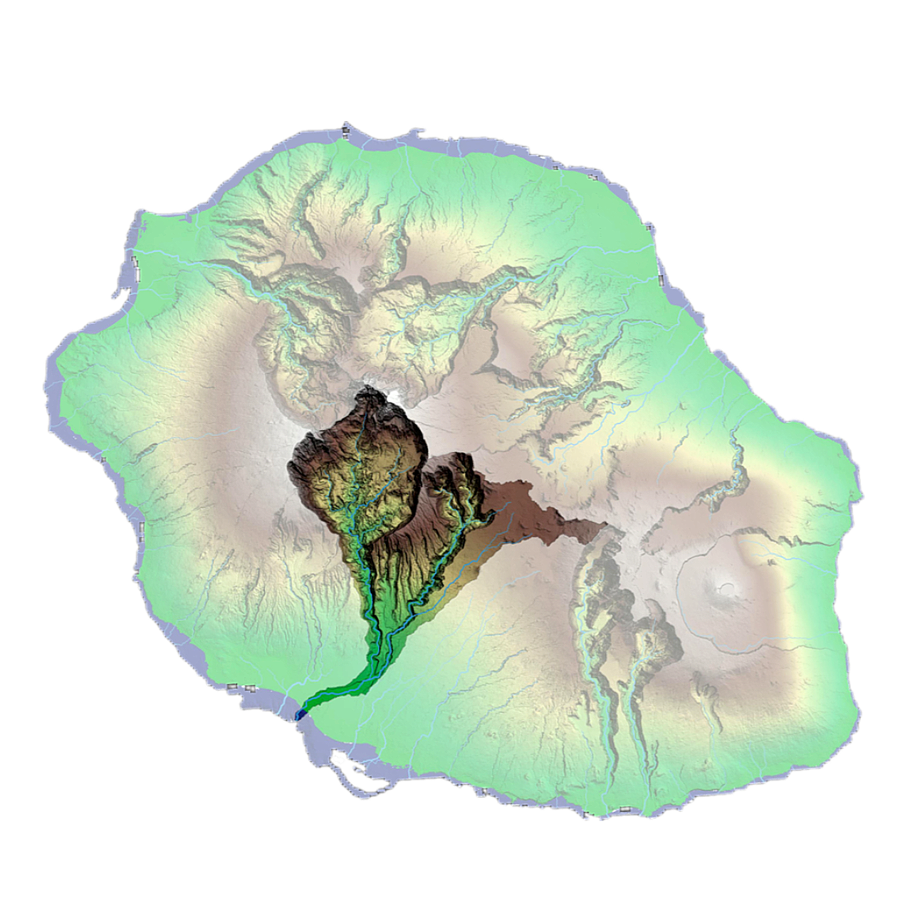 Hydrological map of Reunion Island