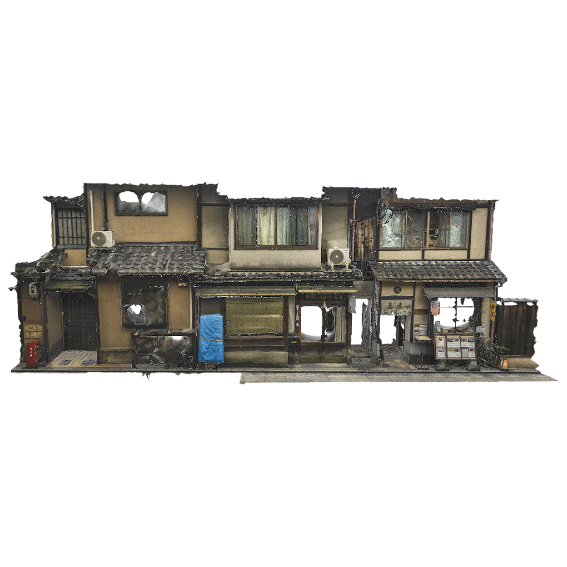 Kioto restaurant and surrounding houses (3D scanned street view)